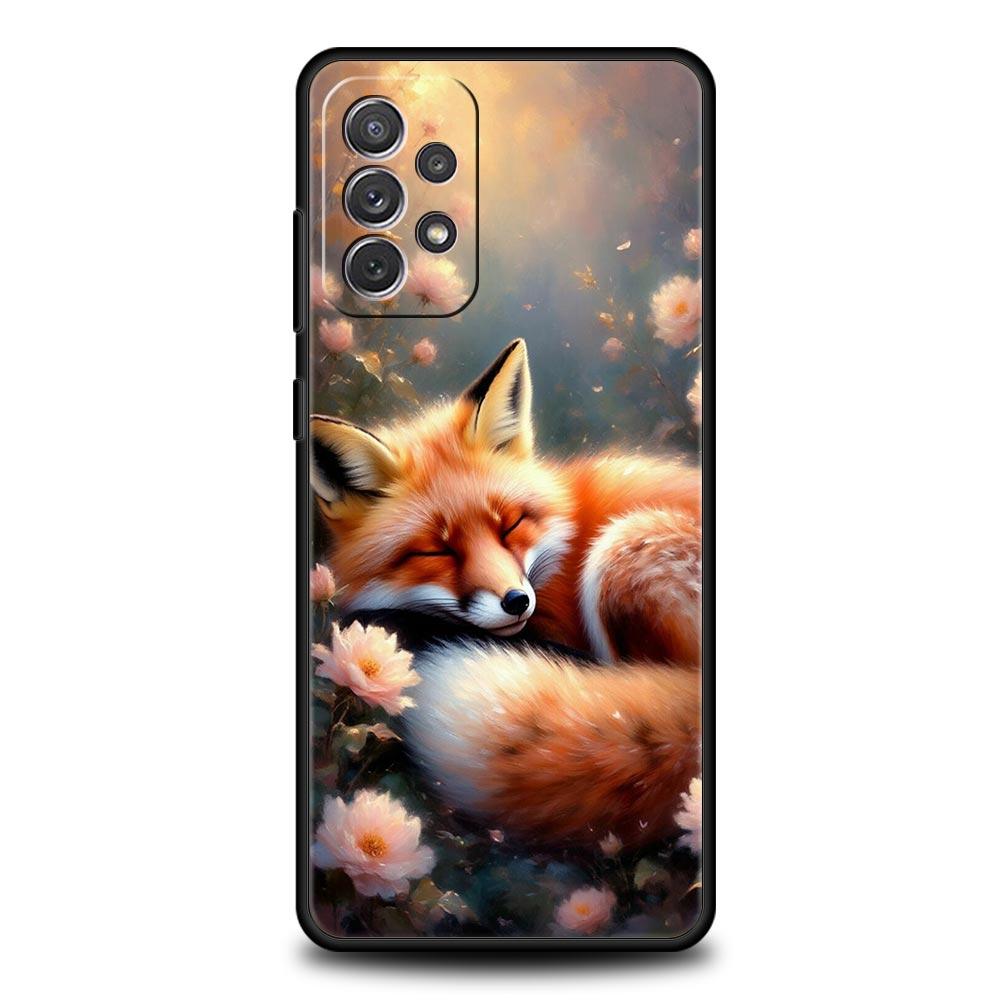 Red Fox Phone Case for Samsung Galaxy A55 A35 A17 A07 A15 A13 A25 A51 A71 A72 A73 A32 A52 A52S A41 5G Soft TPU Shell Fundas Capa