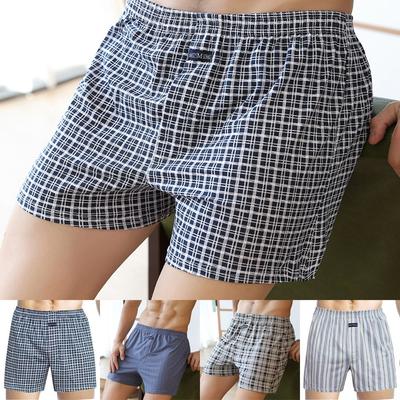 Underwear Leg Leg Cotton Loose Loose Plaid Wide Men