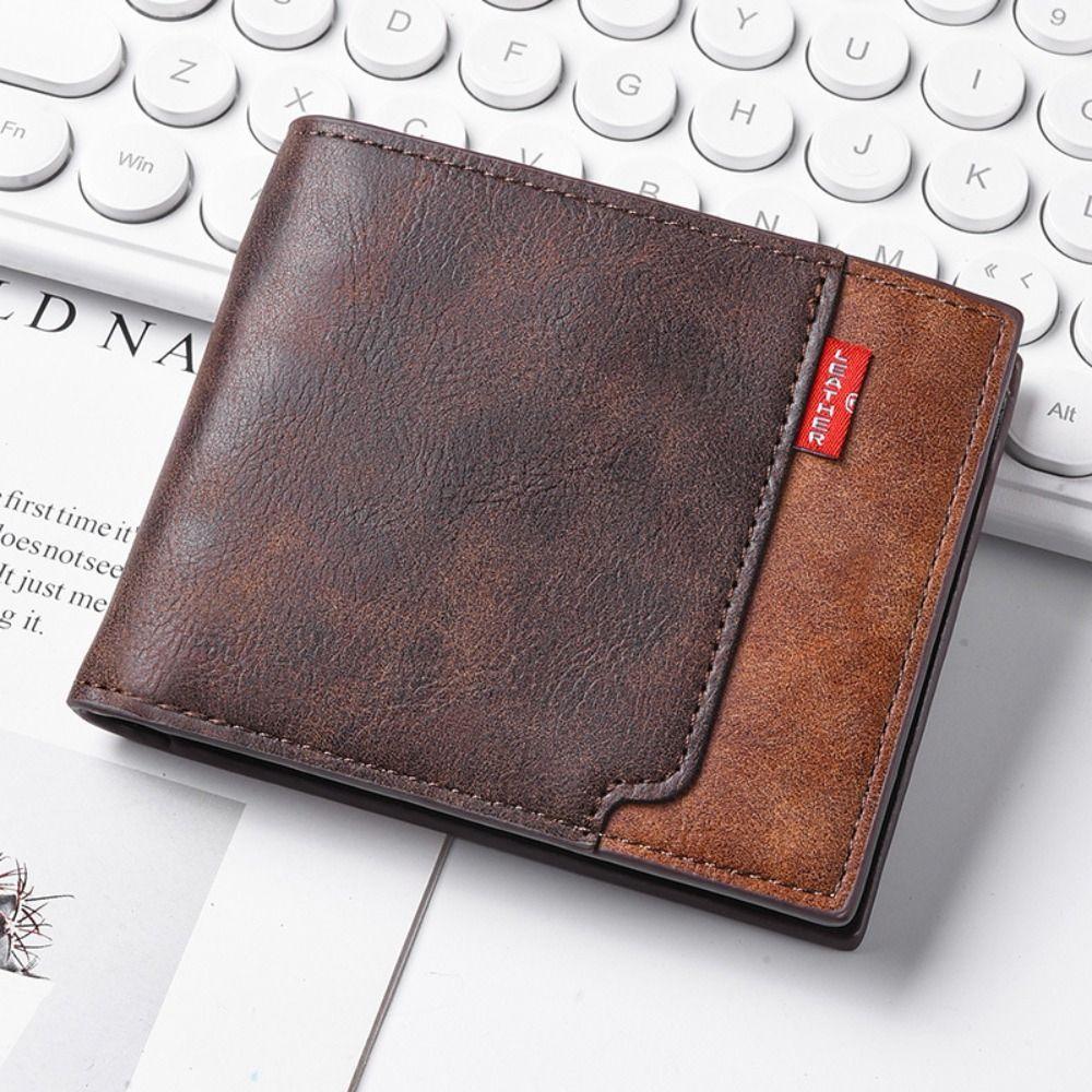 Fashion Tri-Fold Men's Short Wallet Frosted Thin Business Wallet Portable Multi-card Slot Card Holder For Men and Boys