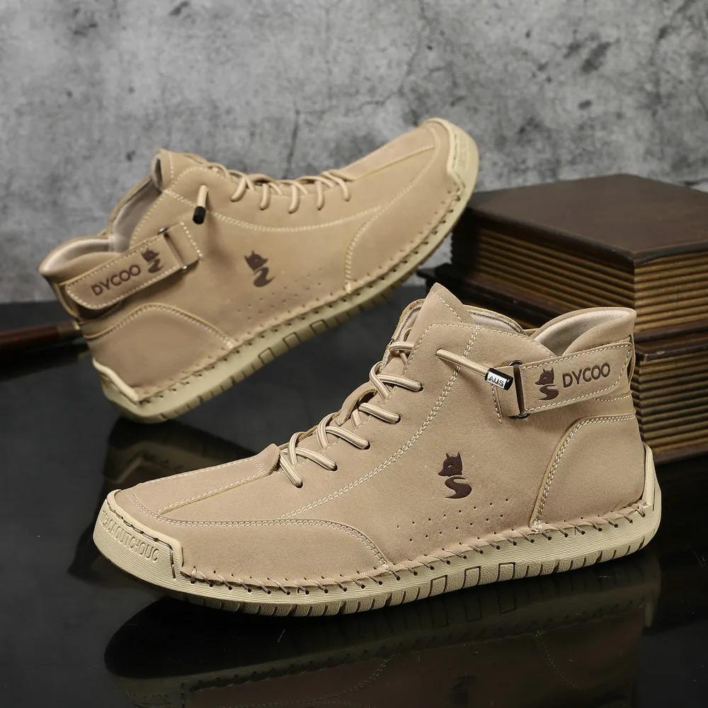 Fashion Handmade Leather Men's Boots Breathable Booties Casual Leather Shoes Man Outdoor Design Sneakers for Men Ankle Boots Boats