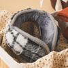 Daiso Checkered Fur Point Foldable Earmuffs Grey