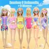 12 Pcs/Set 11.5'' Girl Doll Summer Swimsuit + Sunglasses Beach Wear Clothes Bath Outfit 30cm Doll Accessories Kids Toy Gift