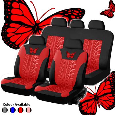 Autositzbezug Set Schmetterling PU Leder Reifenprofil Autositzschoner Universal für Outdoor Persönliches Autozubehör