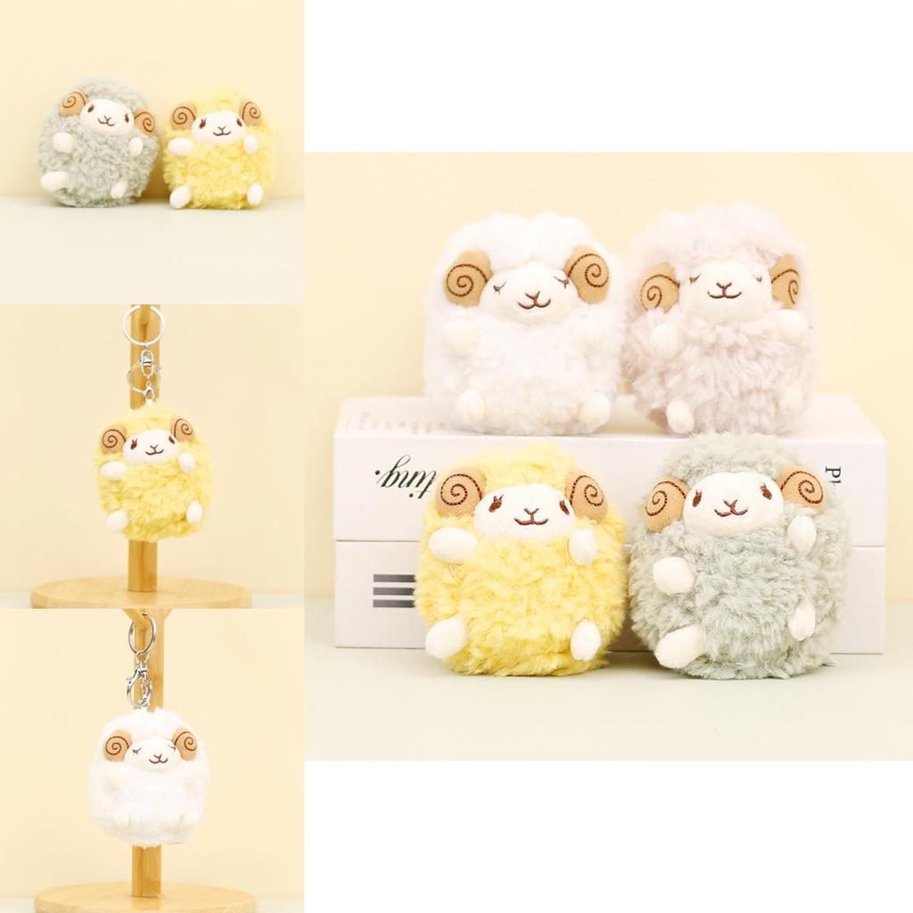 Cute Cartoon Sheep Plush Keychain Soft Stuffed Animal Doll Couple Gift