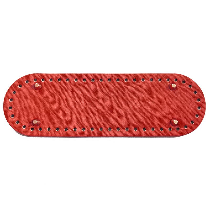 "Geantă Croșetată 8x26": Poșetă Ovală din Lână Lucrată Manual cu Placă de Fund din Piele"