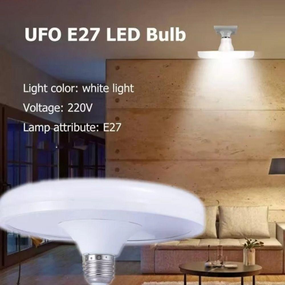 Durable 20-100W E27 LED Bulb Energy Saving Cold White Table Lamps Super Bright UFO Lamp for Home Kitchen Bedroom Garage