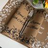 Vintage Letter Placemat Waterproof Heat-Resistant Non-slip Heat Insulation Dishwasher Safe Rectangle Dining Table Protection Decoration Pad