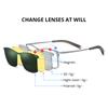 FONEX Titanium Prescription Glasses Custom Myopia Optical Eyewear Men Square Magnet Eyeglasses 3D Night Vision Polarized 85760