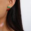 Orange Cherry Fruits Studs Earrings Crystal Rhinestone Small Fruits Ear Stud  Daily Wear