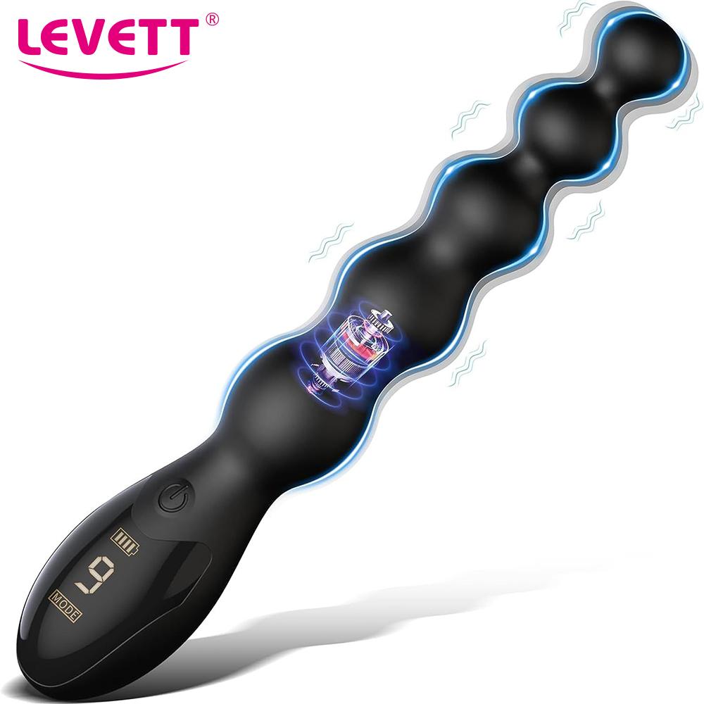 LCD-skjermperler Analvibratorer Kvinner Menn Prostatamassasjeapparater Vibrerende Anal Butt Plug Vibrator Masturbator Par Sexleketøy