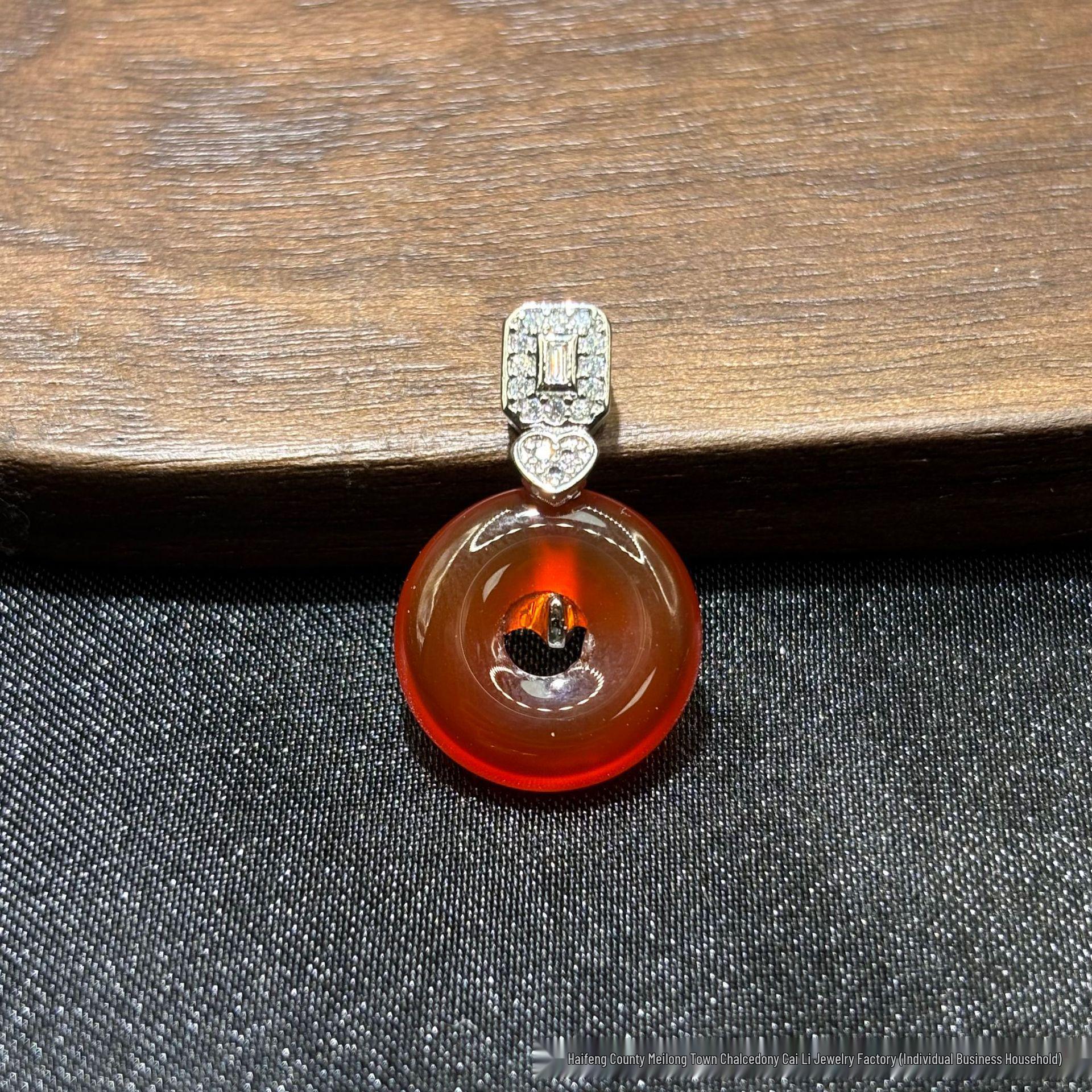 

Elegant Red Chalcedony Agate Pi Xiu Pendant Necklace with S999 Silver Plating