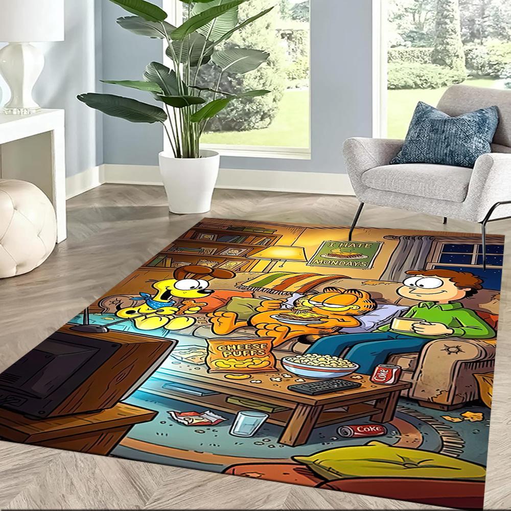 Garfield And Odie S Fun Day Square Rugs Are a Great Choice for Living Rooms, Bedrooms, Home Décor, and As Gifts