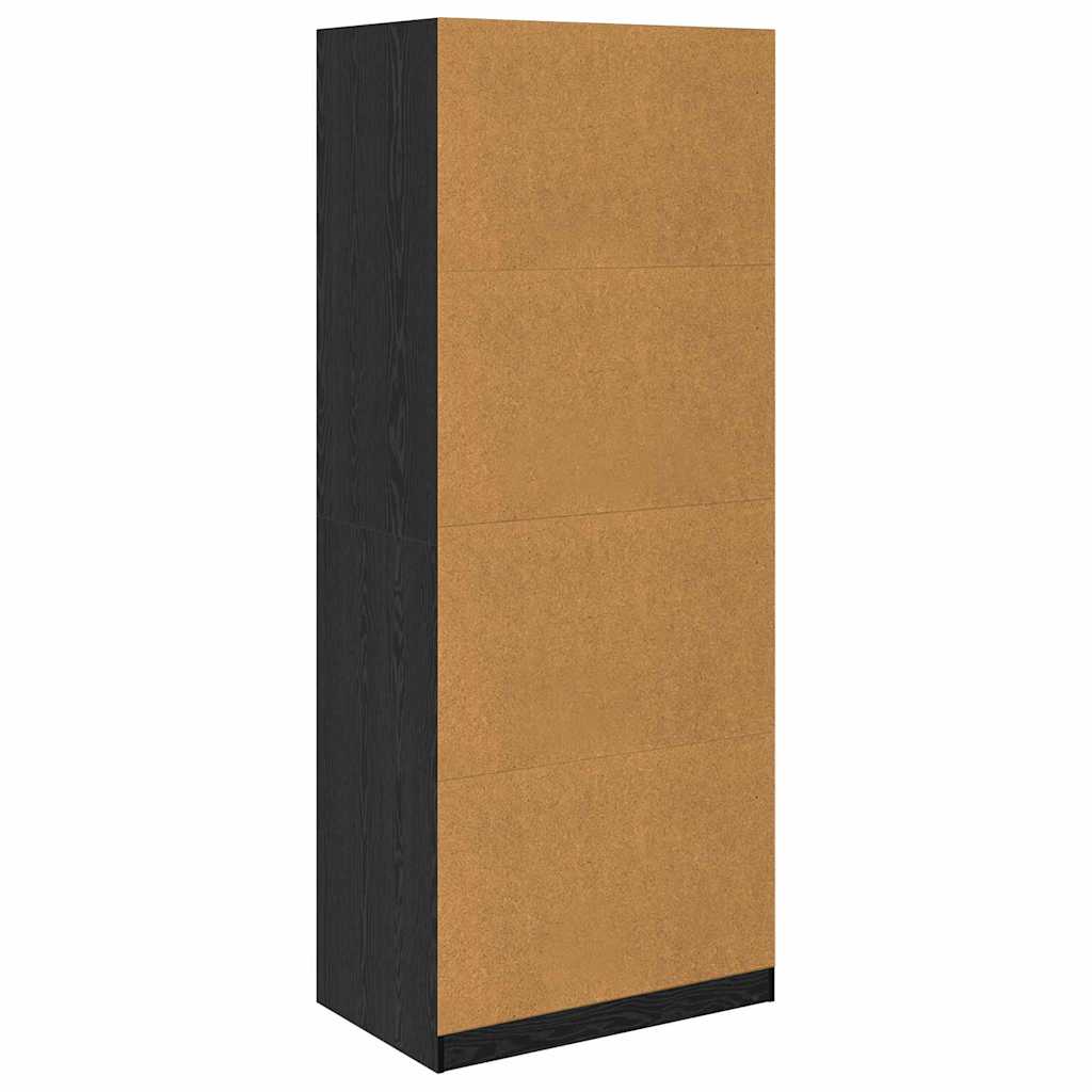 Zwarte Kledingkast met Eikenlook 31,5 x 19,7 x 79,9 inch (80 x 50 x 203 cm)
