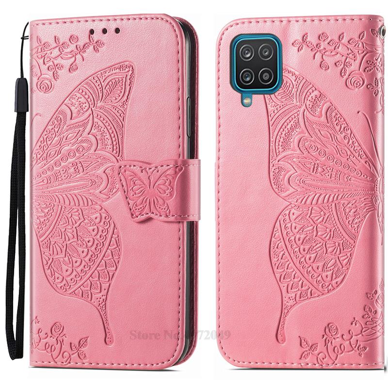 

SamsungA12 чехол для Samsung Galaxy A12 кожаный чехол-кошелек для телефона Samsung A12 A 12 защитный чехол Coque Fundas For Samsung A12 розовый