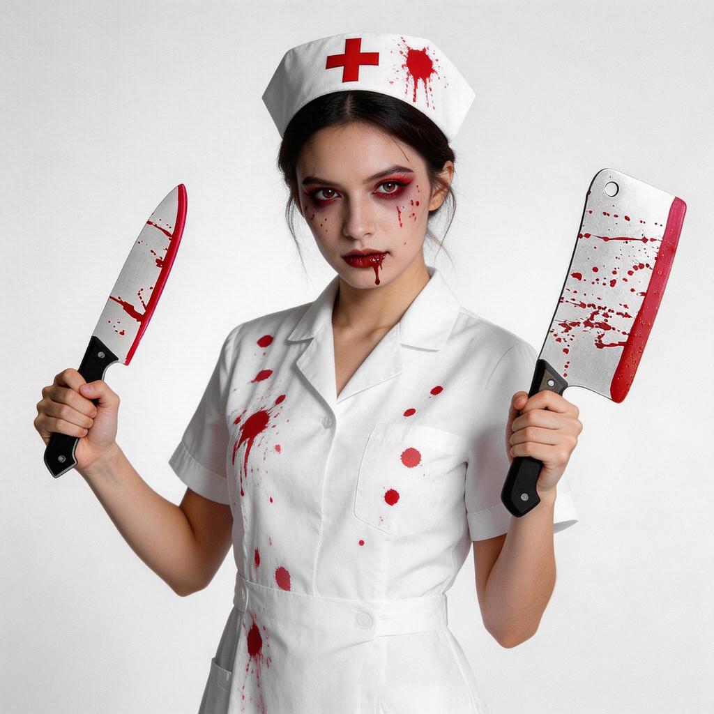 Halloween Simulated Blood Kitchen Knife Prank Prop - Ghost Festival Decoration
