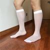 Men Thin Business Dress Socks Stretchy Nylon Sheer Knee Highs Dress Socks Over the Calf Dress Socks Sheer Casual Socks