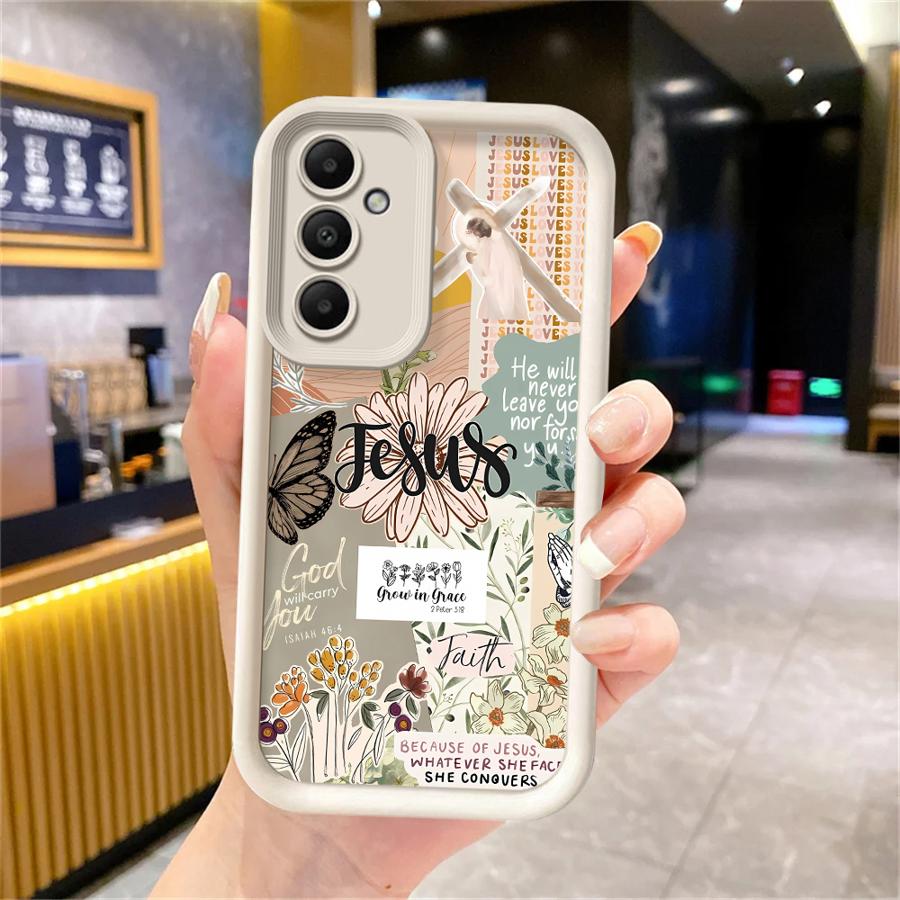 Jesus Collage Pattern Case for Samsung Galaxy A16 A15 A26 A32 A53 A54 A56 A34 A51 A73 A71 A72 A12 A13 A35 A36 A23 Phone Cover