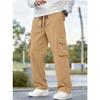 Mens Casual Loose Straight Leg Multi Pocket Cargo Trousers