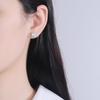 Silver Plated Snowflake Stud Earrings with 5A Zircon for Women - European, American, and Korean Fashion Jewelry