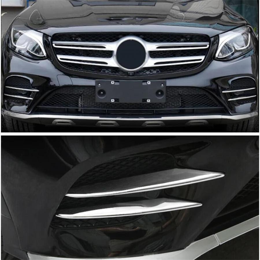 Front Bumper Fog Lights Eyelid Eyebrow Outer Garnish Molding Cover Trim Fit For Mercedes Benz GLC X253 2015 - 2019 Accessories