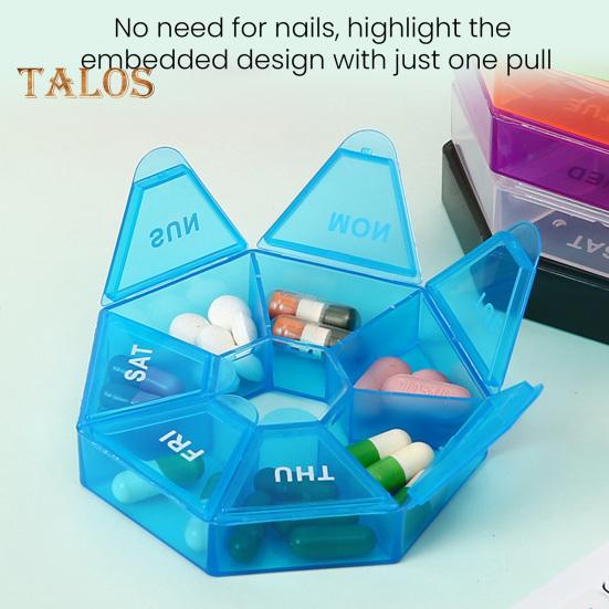Organizador Semanal de Pílulas com 7 Compartimentos Estojo Portátil para Viagem para Pílulas Dispensador de Medicamentos de Dose Única Caixa de Armazenamento para Gerenciamento de Pílulas e Cápsulas
