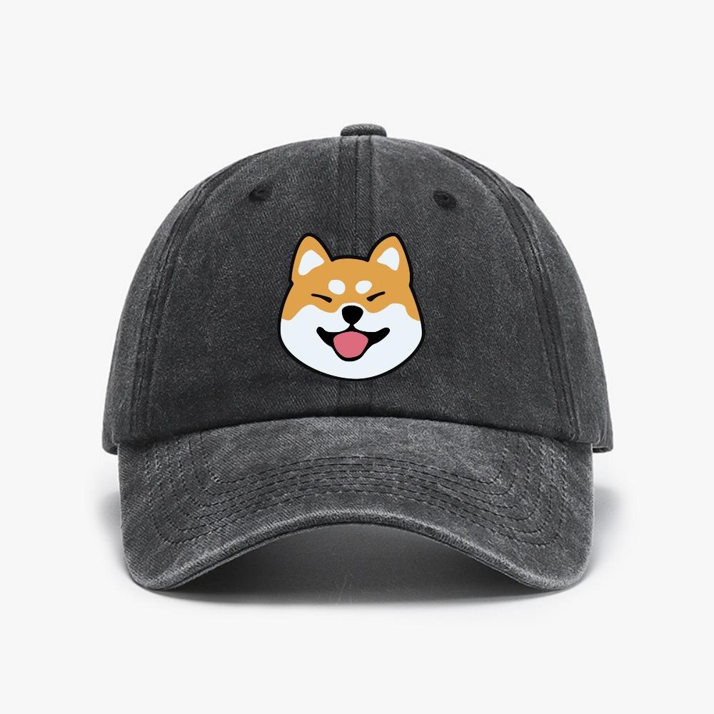 Cute Shiba Inu Letter Printed FeUnisex Baseball Cap Summer Unisex Distressed Washed Hat Animal Fit Cartoon Breathable Hats
