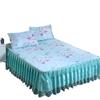 3-teilige Kühlmatte, Spitzen-Bettrock, Eismatte, moderne Bettüberwürfe, hautfreundliches Bettwäsche-Set, Stoff für Queen-Size-Betten mit Kissenbezug