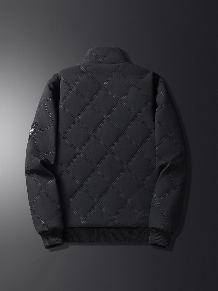 Men’s 2025 Winter Stand Collar Windproof Cotton Jacket - Thick Velvet, Middle-Aged Dad Style