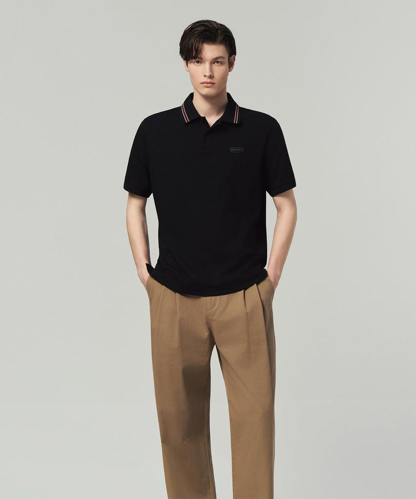 DUVETICA Norcha (Black) (Men'S Short-Sleeve Polo Shirt)