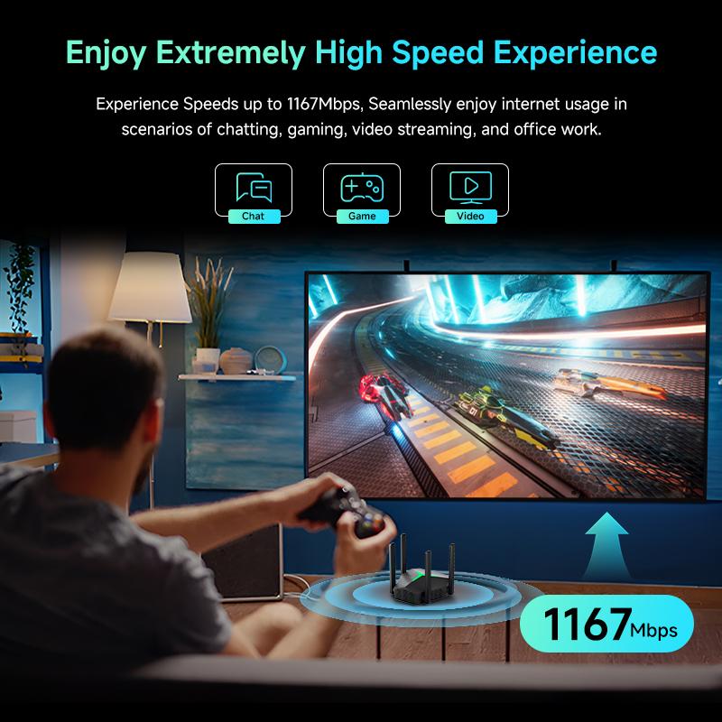 5Ghz 1200M WiFi Extender Long Range Wireless WIFI Booster AC1200 Adapter 1200Mbps Wi-Fi Amplifier 802.11N WiFi Signal Repeator