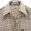 Lee 80s Made in USA Vintage check Long sleeve Western shirt Beige Men's Used