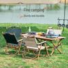 Aariddy Outdoor Roll-Up Iron Folding Table