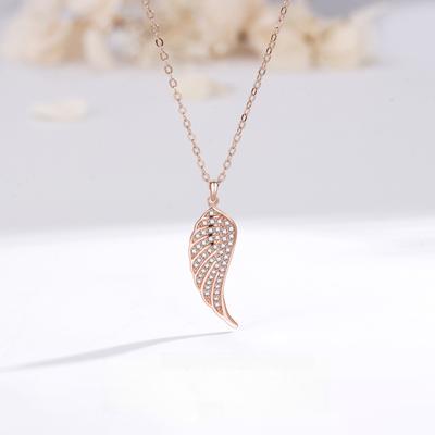 Angel Wings Necklace Women's Fashion Light Luxury Personality Versatile Ins Wings Feather Pendant Sweater Chain