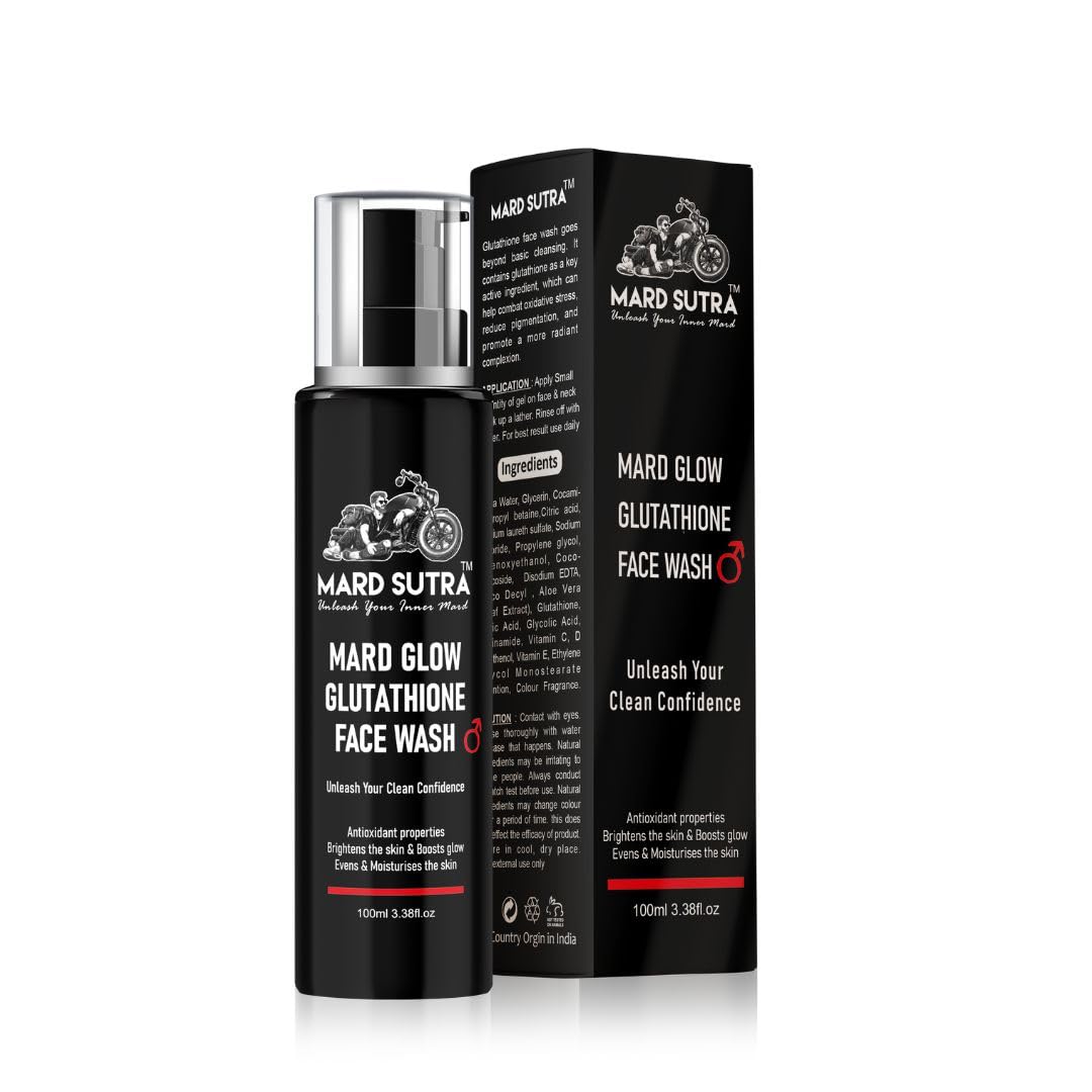 Mard Sutra Mard Glow Glutathione Face Wash for Men | Skin Brightening, Deep Cleansing & Moisturizing Face Wash (100ml)