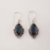 London Blue Topaz Gemstone Silver Earrings 1.6", 925 Sterling Silver Handmade Topaz Wedding Jewelry AEE-4-9