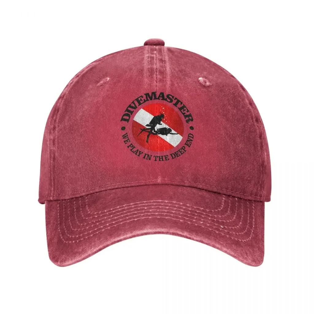 Berretti da Baseball Vintage Divemaster per Subacquea Unisex Snapback in Denim Usurato Cappello per Tutte le Stagioni Viaggio Cappelli Morbidi Non Strutturati Cappellino