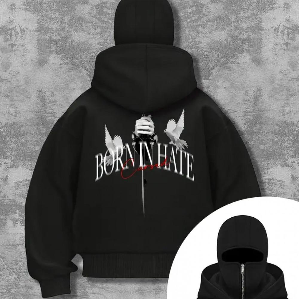 

Модна Проста Худі-Балаклава для Чоловіків | Трендовий Вуличний Стиль, Креативний Принт, Довгий Рукав, З Капюшоном, Повсякденний Крій з Кишенею XXL чорний