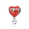 Authentic Original Copper Metal Red Charm Bead Components Heart Cherry Strawberry Flower Fish Bead Components Designed For Necklace Do It Yourself