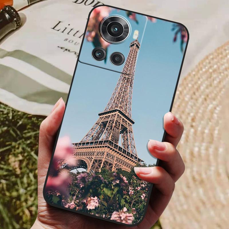 Pour OnePlus 10R 5G Coque Noir Silicone Souple Housse de Téléphone Pour OnePlus 10R Coque OnePlus10R 1+ 10 R Coques Arrière Lion Loup Coque Funda
