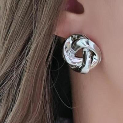 Women's Daily Twisted Metal Earrings