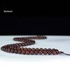Zambia Rosewood & Blood Sandalwood Bracelet - 108 Beads Rosary with Gold Star & Pterocarpus Santalinus Buddhist Prayer String