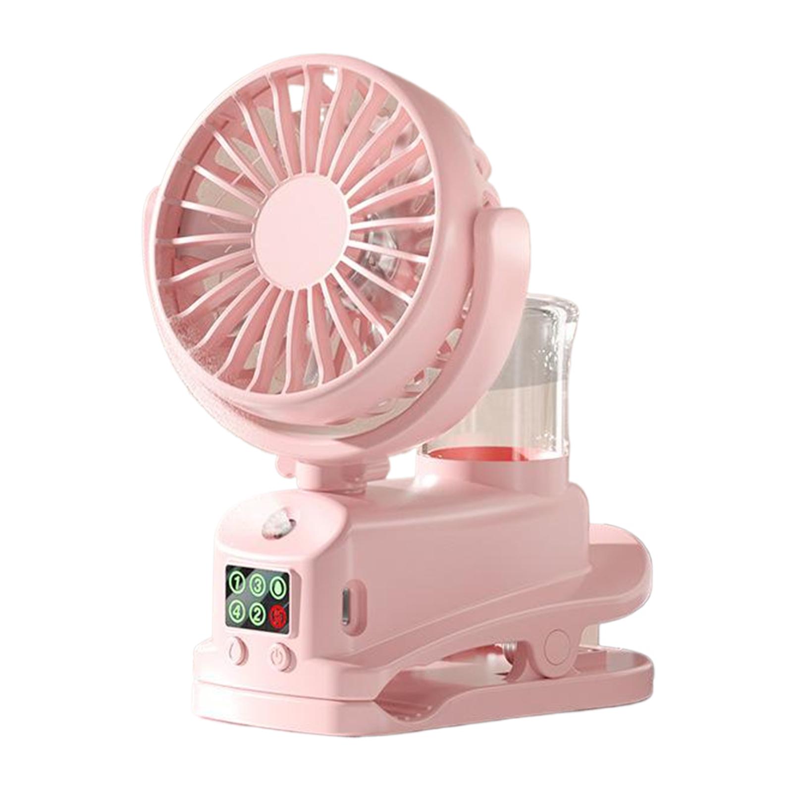 

Four-speed Spray Fan with Charging Capability Mini Fan with Pedestal Clip Suitable for Home and Office Use Compact for Outdoor розовый