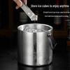 ZISIZ Stainless Steel Double-Layer Ice Bucket