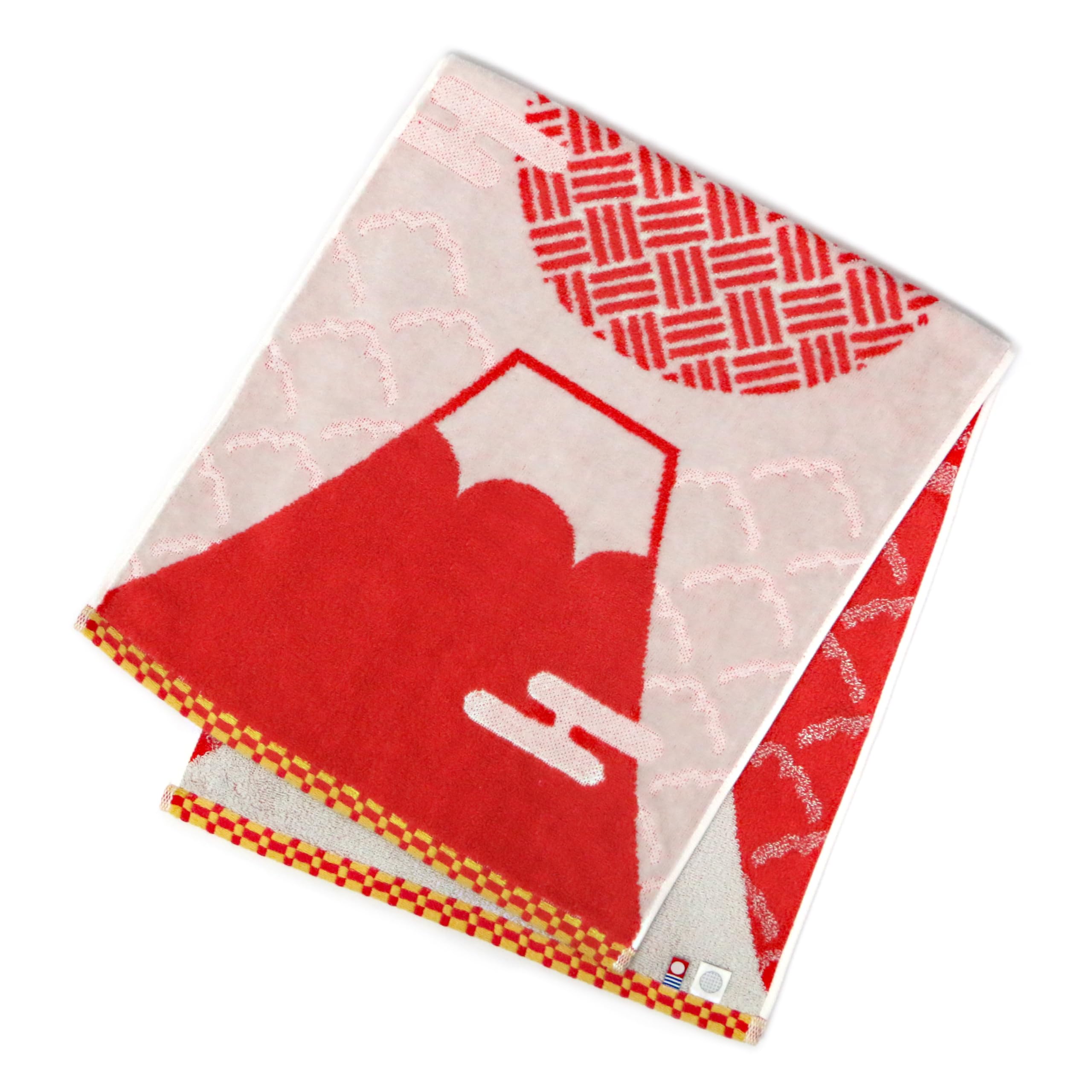 

Imabari Towel Iori Face Made in Highly Mount Fuji Fujisan Towel, Japan, Absorbent, (Red)