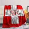 Coperta in Flanella Stampata Nazionale Svizzera, morbida coperta per camera da letto divano, lavabile, merchandising per tifosi di calcio, ottimo regalo.