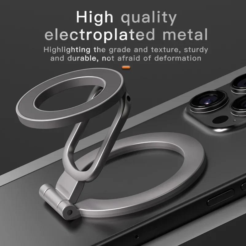 Dual-Modus Handyhalter: Doppelseitiger magnetischer Ringständer + Ständer für MagSafe IPhone 15 16 17Pro Max für Fitnessstudio- oder Autonutzung