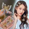Elegant Faux Pearl Hair Clip Women High Ponytail Small Butterfly Catch Clip Side Clip Back Head Plate Girls Hair Accessories