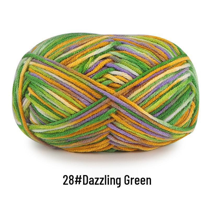 Aou Ou 5-Strand Variegated Milk Cotton Yarn Ball, Floral Medium-Thick, for Baby Scarves and Slippers.