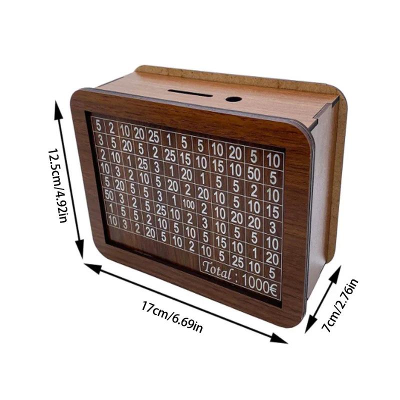Salvadanaio da 1000/3000/5000/10000 Euro Salvadanaio in legno riutilizzabile con obiettivo di risparmio e scatola numerica Decorazione per la casa