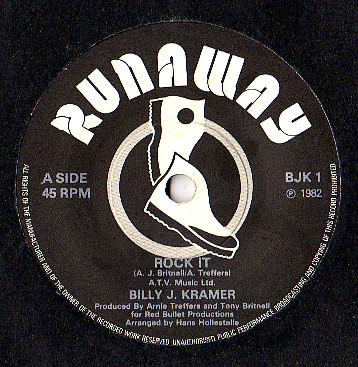 

7inch Record BILLY J. KRAMER Rock It BJK1 RUNAWAY 1982 UK Rock Used